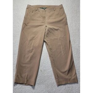 Lauren Ralph Lauren Tan Khaki Cropped Pants Womens 16 Cotton Stretch Chino Capri